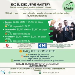 ¡Capacítate en Excel y transforma tu perfil profesional!