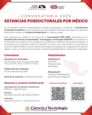 🎓 Convocatoria 2026: Estancias Posdoctorales por México